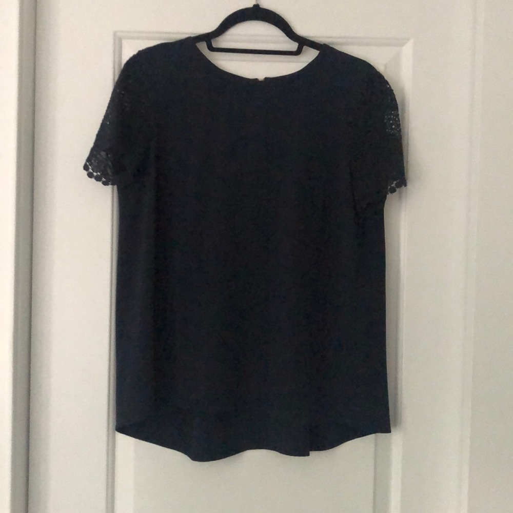 Michael Kors Navy High Low Blouse